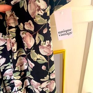 Unique Vintage Rochelle Wide Leg Suspender Suit L